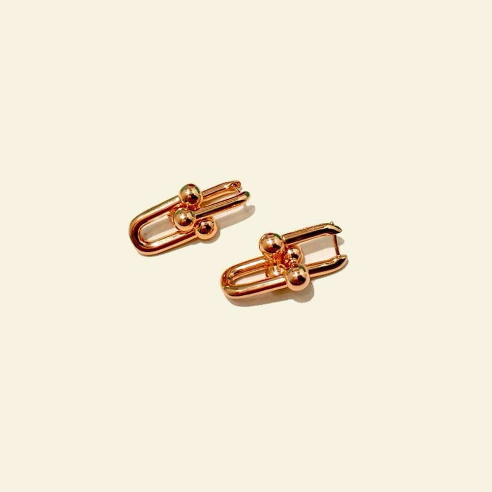 Silver; gold link earrings